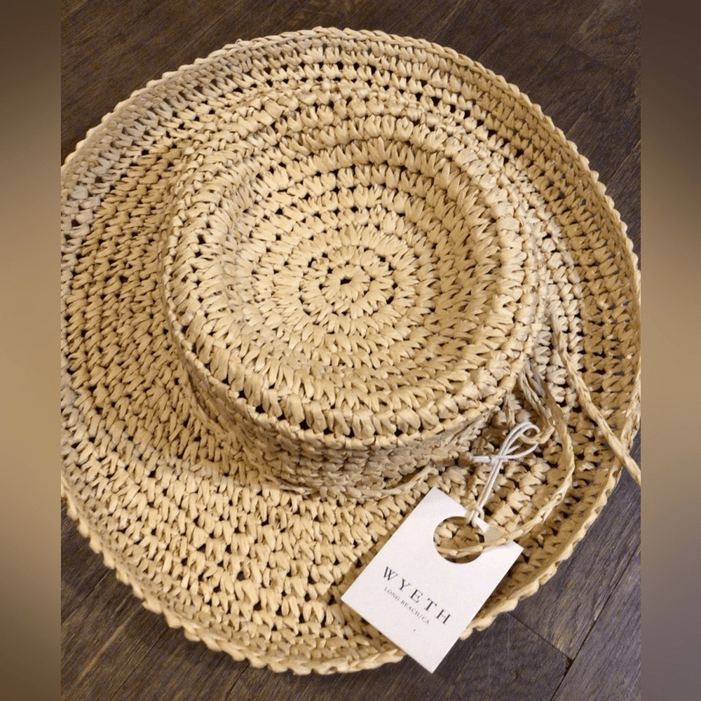 NEW! Wyeth Natural Straw Sun Hat - Beige